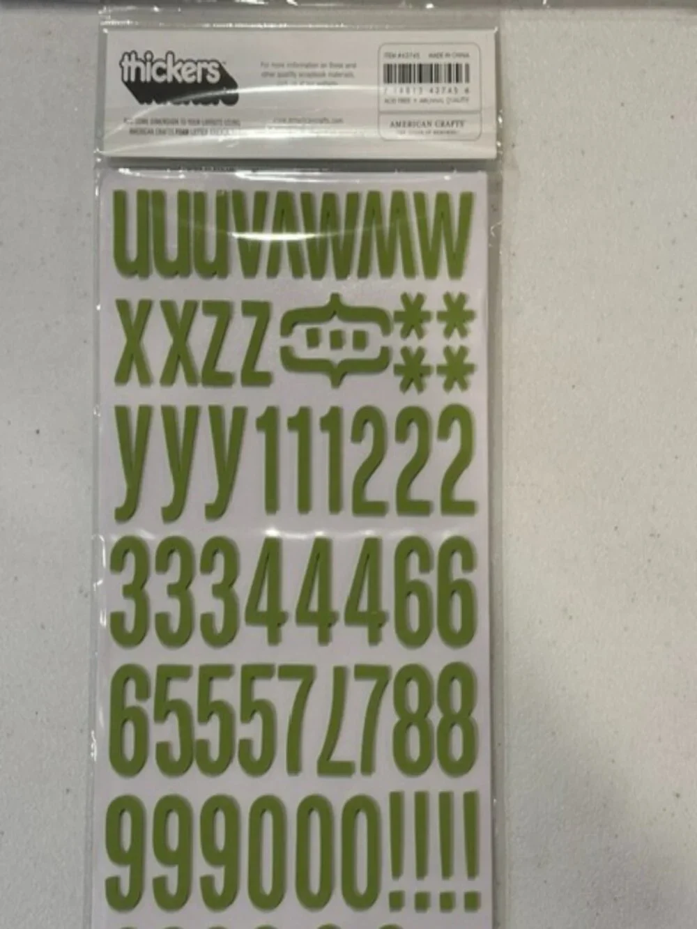 NEW Remarks Letter Sticker Series Thickers Foam Stickers Daiquiri Green